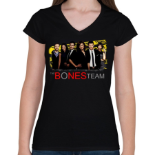 PRINTFASHION the Bones team - Női V-nyakú póló - Fekete női póló