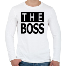 PRINTFASHION The Boss - Férfi hosszú ujjú póló - Fehér férfi póló