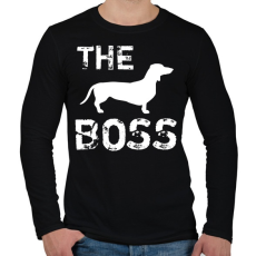 PRINTFASHION The boss - Férfi hosszú ujjú póló - Fekete