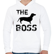 PRINTFASHION The boss - Férfi kapucnis pulóver - Fehér férfi pulóver, kardigán