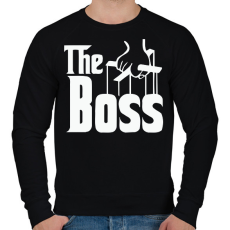 PRINTFASHION The Boss - Férfi pulóver - Fekete