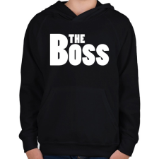 PRINTFASHION The Boss - Gyerek kapucnis pulóver - Fekete gyerek pulóver, kardigán