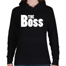 PRINTFASHION The Boss - Női kapucnis pulóver - Fekete női pulóver, kardigán