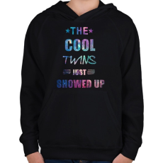 PRINTFASHION THE COOL TWINS - Gyerek kapucnis pulóver - Fekete