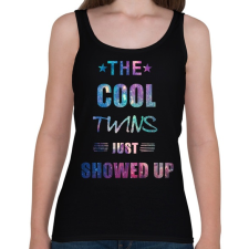 PRINTFASHION THE COOL TWINS - Női atléta - Fekete női trikó