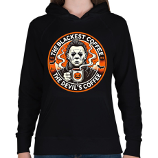PRINTFASHION The Devil's Coffee - Női kapucnis pulóver - Fekete