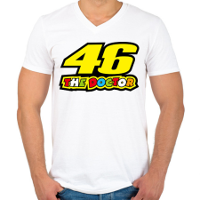 PRINTFASHION The Doctor 46 - Férfi V-nyakú póló - Fehér férfi póló