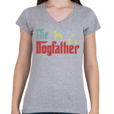 PRINTFASHION The dogfather - Női V-nyakú póló - Sport szürke