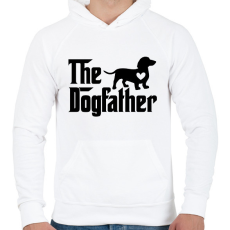 PRINTFASHION The Dogfather - Tacskó - Férfi kapucnis pulóver - Fehér