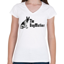 PRINTFASHION the dogmother - Női V-nyakú póló - Fehér női póló