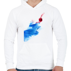 PRINTFASHION The drama of casuality - Férfi kapucnis pulóver - Fehér