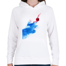 PRINTFASHION The drama of casuality - Női kapucnis pulóver - Fehér női pulóver, kardigán