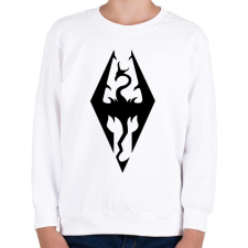 PRINTFASHION The Elder Scrolls V - Skyrim Logo - Gyerek pulóver - Fehér gyerek pulóver, kardigán