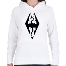 PRINTFASHION The Elder Scrolls V - Skyrim Logo - Női kapucnis pulóver - Fehér női pulóver, kardigán