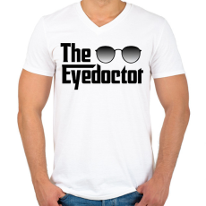 PRINTFASHION The Eyedoctor - Férfi V-nyakú póló - Fehér