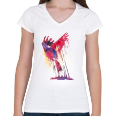 PRINTFASHION The great emerge - Női V-nyakú póló - Fehér