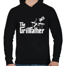 PRINTFASHION The grillfather - white - Férfi kapucnis pulóver - Fekete férfi pulóver, kardigán