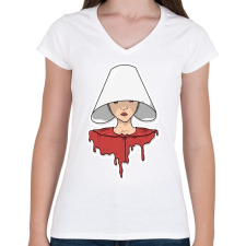 PRINTFASHION The Handmaid's Tale - Női V-nyakú póló - Fehér női póló
