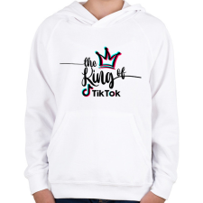 PRINTFASHION The King Of TikTok - Gyerek kapucnis pulóver - Fehér gyerek pulóver, kardigán
