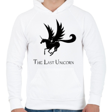 PRINTFASHION the last unicorn - Férfi kapucnis pulóver - Fehér férfi pulóver, kardigán