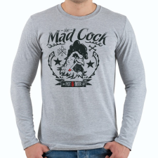 PRINTFASHION The mad cock pot & beer - Férfi hosszú ujjú póló - Sport szürke férfi póló