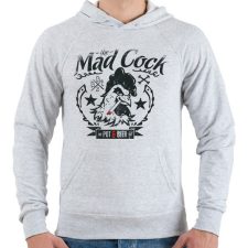 PRINTFASHION The mad cock pot & beer - Férfi kapucnis pulóver - Sport szürke férfi pulóver, kardigán