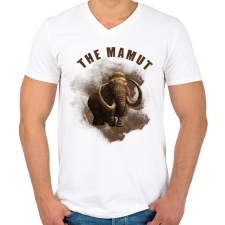 PRINTFASHION THE MAMUT - Férfi V-nyakú póló - Fehér férfi póló