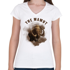 PRINTFASHION THE MAMUT - Női V-nyakú póló - Fehér