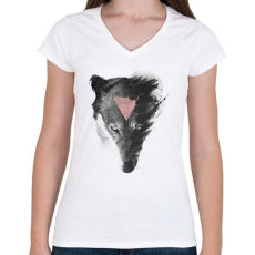 PRINTFASHION The missing part - Női V-nyakú póló - Fehér