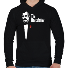 PRINTFASHION The narcofather - Férfi kapucnis pulóver - Fekete férfi pulóver, kardigán