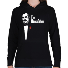 PRINTFASHION The narcofather - Női kapucnis pulóver - Fekete női pulóver, kardigán