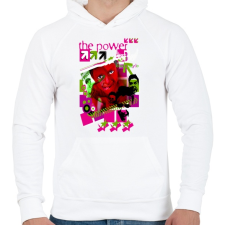 PRINTFASHION THE POWER - Férfi kapucnis pulóver - Fehér férfi pulóver, kardigán
