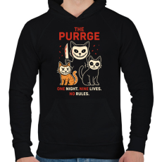 PRINTFASHION The Purrge - Férfi kapucnis pulóver - Fekete
