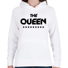PRINTFASHION The Queen - Női kapucnis pulóver - Fehér női pulóver, kardigán