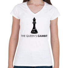 PRINTFASHION The Queen’s Gambit sorozat - Női V-nyakú póló - Fehér női póló