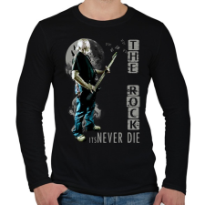 PRINTFASHION THE ROCK ITS NEVER DIE - Férfi hosszú ujjú póló - Fekete férfi póló