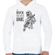 PRINTFASHION The rock never die - Férfi kapucnis pulóver - Fehér