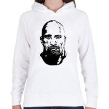 PRINTFASHION The Rock - Női kapucnis pulóver - Fehér női pulóver, kardigán