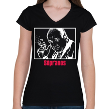 PRINTFASHION The Sopranos - Női V-nyakú póló - Fekete női póló
