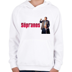 PRINTFASHION The sopranos - Tony - Gyerek kapucnis pulóver - Fehér