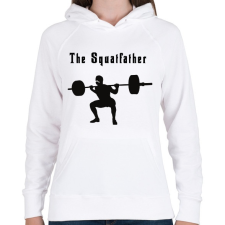 PRINTFASHION The squatfather - Női kapucnis pulóver - Fehér női pulóver, kardigán
