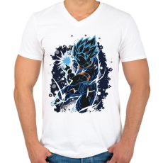 PRINTFASHION The Super Fusion - Férfi V-nyakú póló - Fehér