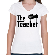 PRINTFASHION The teacher - Női V-nyakú póló - Fehér női póló