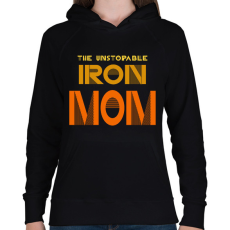 PRINTFASHION THE UNSTOPABLE IRON MOM - Női kapucnis pulóver - Fekete