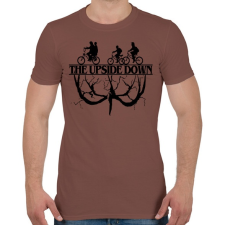 PRINTFASHION The upside down fekete - Férfi póló - Mogyoróbarna férfi póló