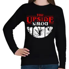 PRINTFASHION The Upside Down - Női pulóver - Fekete női pulóver, kardigán
