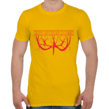 PRINTFASHION The upside down piros démon - Férfi póló - Sárga férfi póló