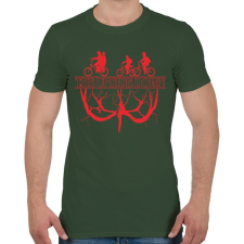 PRINTFASHION The upside down piros - Férfi póló - Katonazöld férfi póló