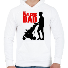PRINTFASHION The walking dad - Férfi kapucnis pulóver - Fehér