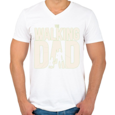PRINTFASHION The walking dad - Férfi V-nyakú póló - Fehér